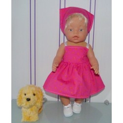 zonnejurk roze met hartjes oranje baby born 43cm