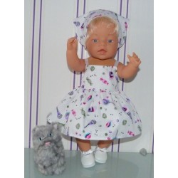 zonnejurk lila snoepjes baby born 43cm