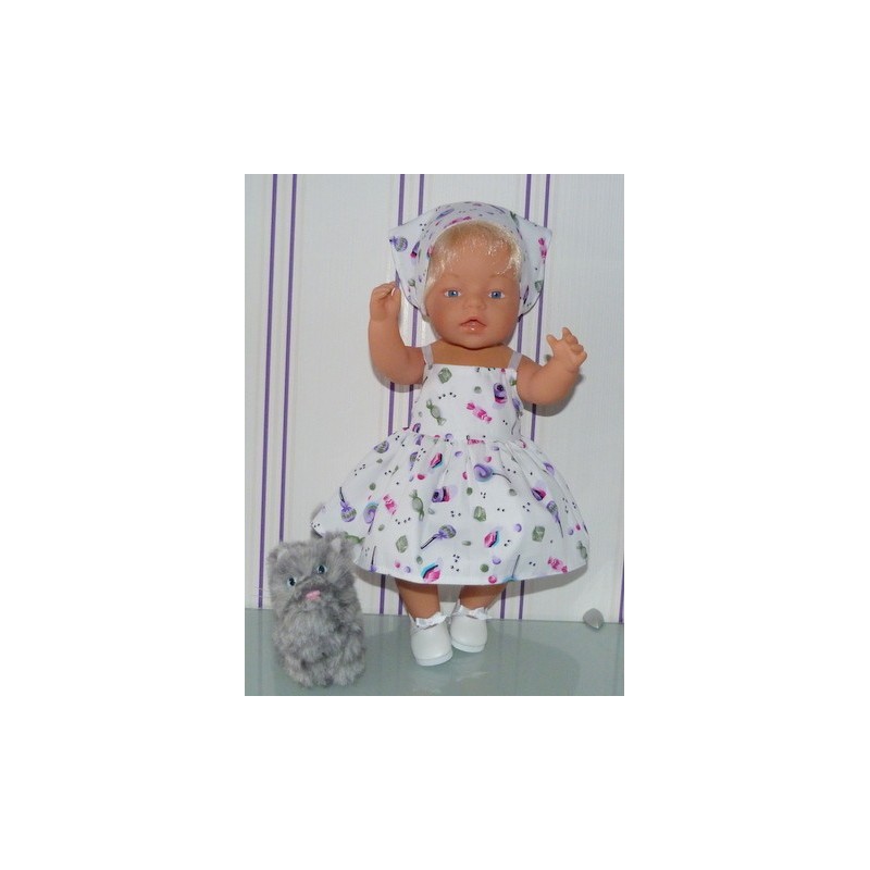 zonnejurk lila snoepjes baby born 43cm