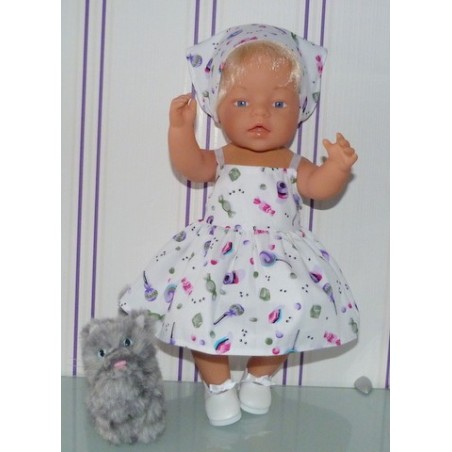 zonnejurk lila snoepjes baby born 43cm