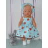 zonnejurk blauw aardbeien baby born 43cm