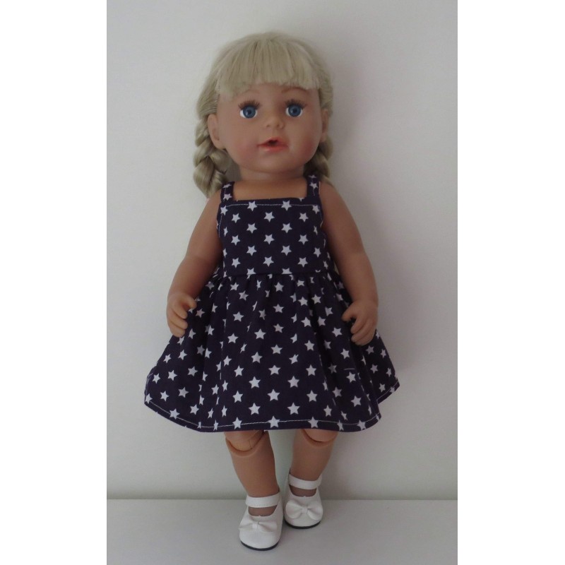 zonnejurk paars met sterren baby born 43cm