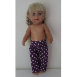 lange broek paars met stippen baby born 43cm