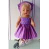 zonnejurk lila roze stippen baby born 43cm
