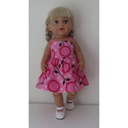 zonnejurk roze bloemen baby born 43cm