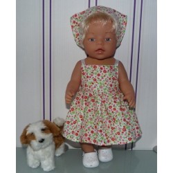 zonnejurk gebloemd oranje baby born 43cm