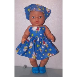zonnejurk blauw hello kitty baby born 43cm