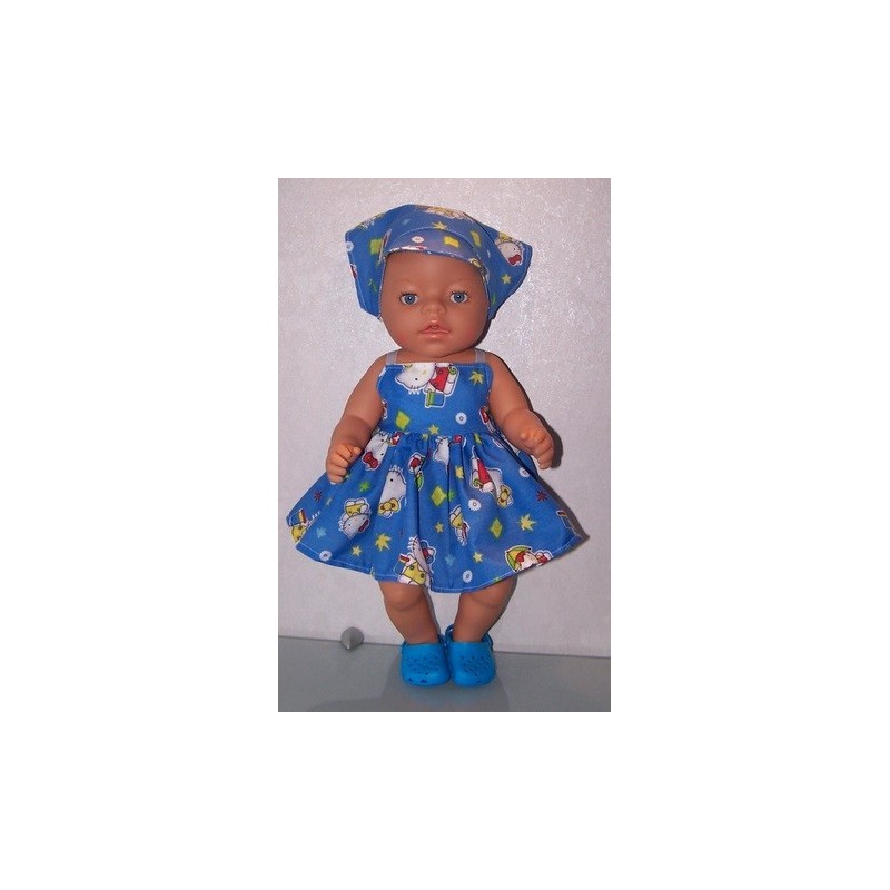 zonnejurk blauw hello kitty baby born 43cm