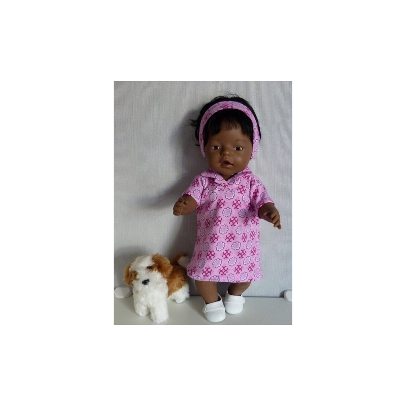 polojurk roze met blauw baby born 43cm