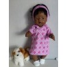 polojurk roze met blauw baby born 43cm