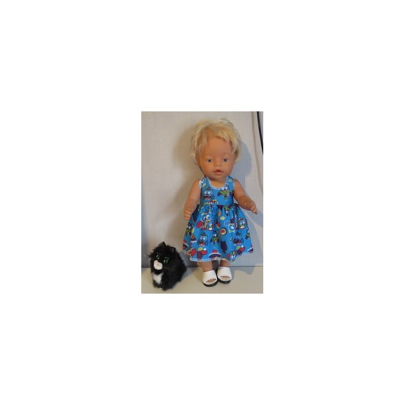 tricotjurk setje blauw uilen baby born 43cm