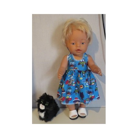 tricotjurk setje blauw uilen baby born 43cm