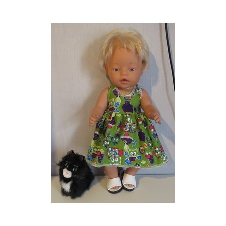 tricotjurk setje groen uilen baby born 43cm