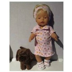 polojurk roze met bloemen baby born 43cm