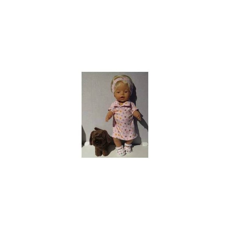 polojurk roze met bloemen baby born 43cm