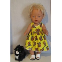 tricotjurk setje geel leeuwen baby born 43cm