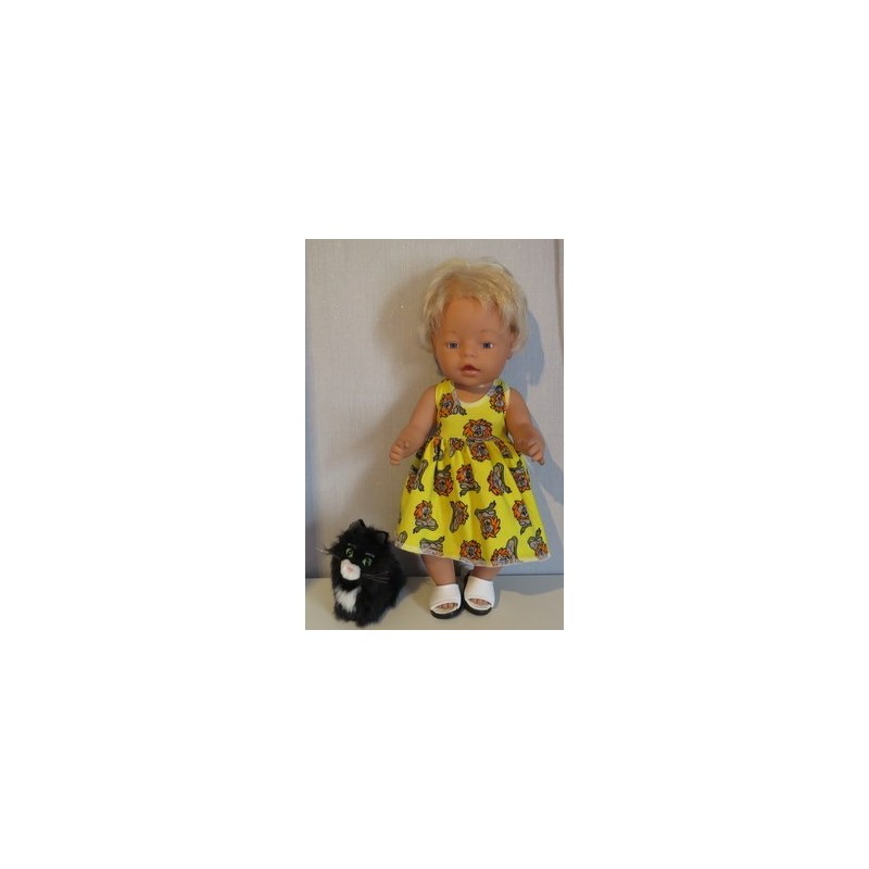 tricotjurk setje geel leeuwen baby born 43cm