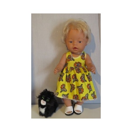 tricotjurk setje geel leeuwen baby born 43cm
