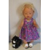 tricotjurk setje lila met bloemen baby born 43cm