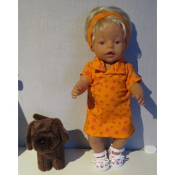 polojurk oranje met sterren baby born 43cm