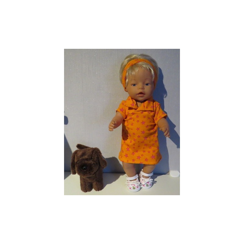 polojurk oranje met sterren baby born 43cm