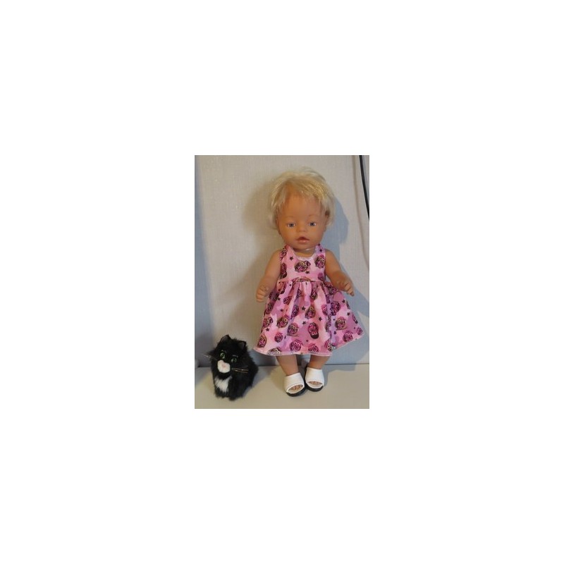 tricotjurk setje roze leger print uilen baby born 43cm