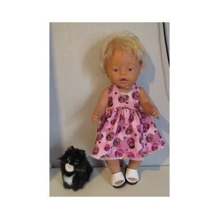 tricotjurk setje roze leger print uilen baby born 43cm