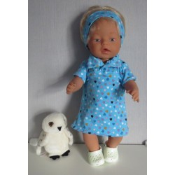 polojurk blauw met hartjes baby born 43cm