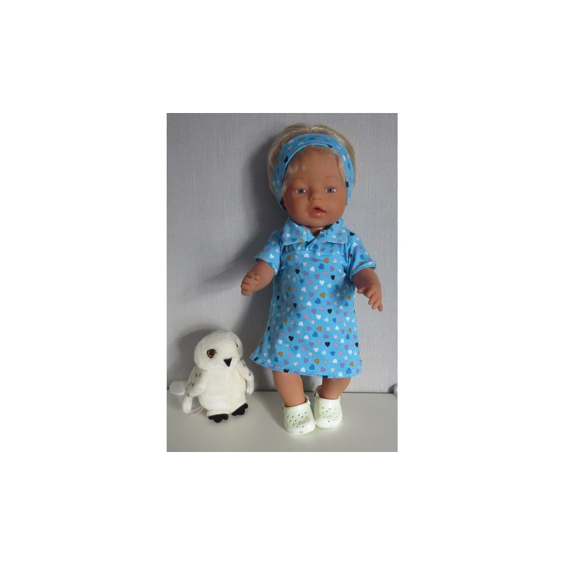 polojurk blauw met hartjes baby born 43cm