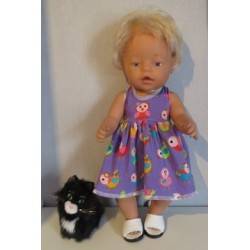 tricotjurk setje lila vogels baby born 43cm