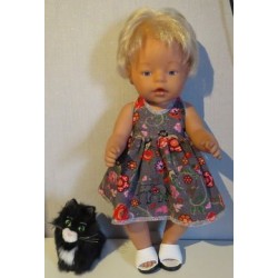 tricotjurk setje grijs olifanten baby born 43cm