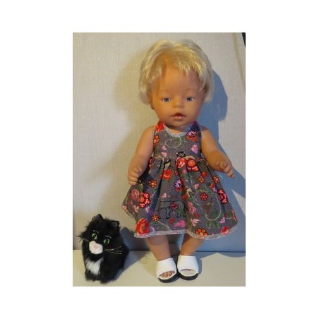 tricotjurk setje grijs olifanten baby born 43cm