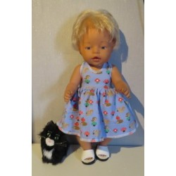tricotjurk setje blauw eekhoorns baby born 43cm