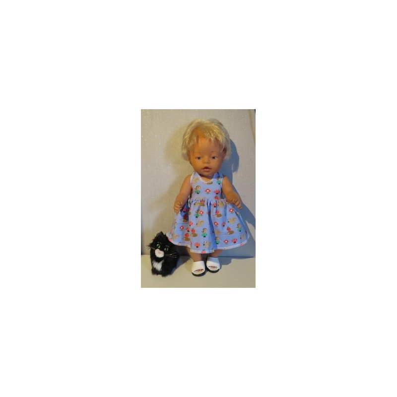tricotjurk setje blauw eekhoorns baby born 43cm
