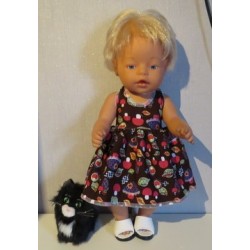 tricotjurk setje donker bruin paddestoelen baby born 43cm
