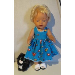 tricotjurk setje blauw mussen baby born 43cm