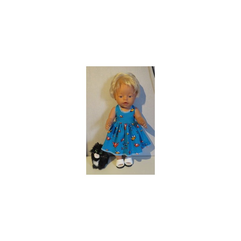 tricotjurk setje blauw mussen baby born 43cm