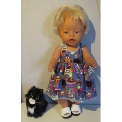 tricotjurk setje grijs uilen baby born 43cm