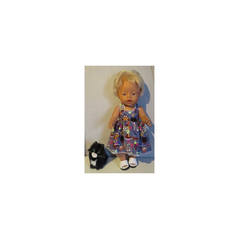 tricotjurk setje grijs uilen baby born 43cm