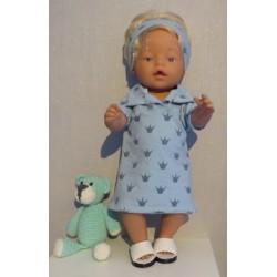 polojurk blauw kroontjes baby born 43cm