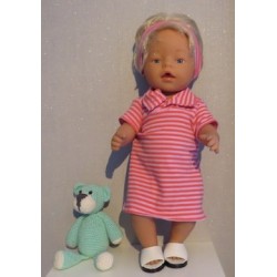 polojurk roze gestreept baby born 43cm