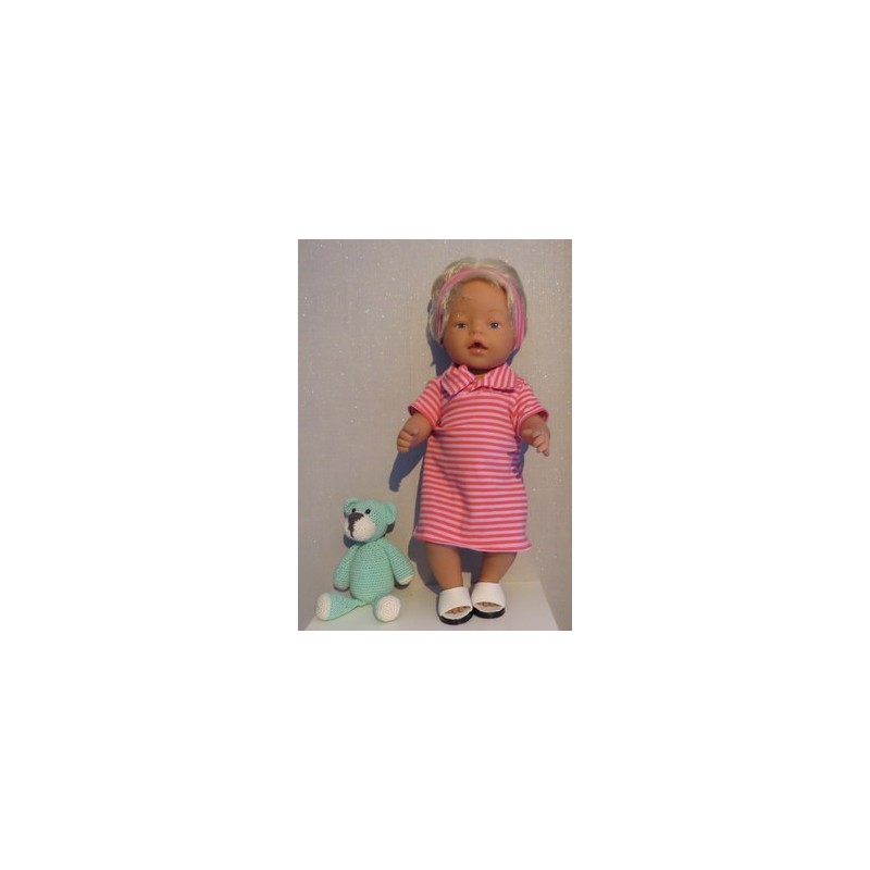 polojurk roze gestreept baby born 43cm