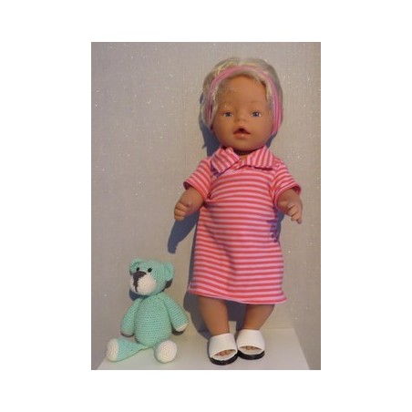 polojurk roze gestreept baby born 43cm