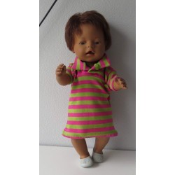 polojurk groen met groen gestreept baby born 43cm