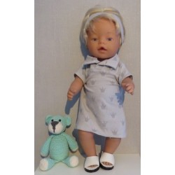 polojurk grijs kroontjes baby born 43cm