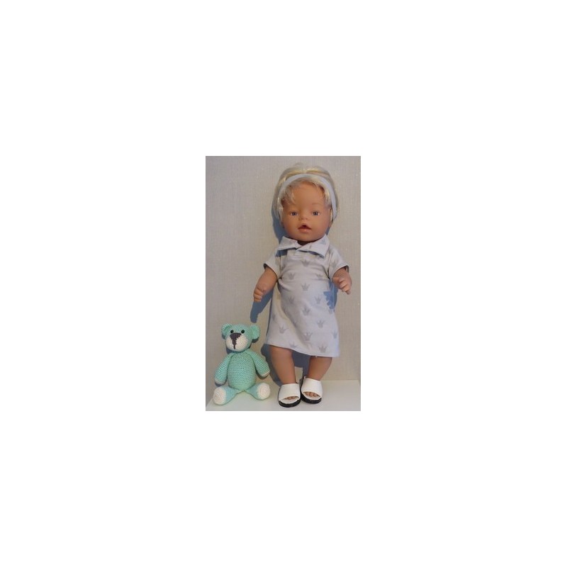 polojurk grijs kroontjes baby born 43cm