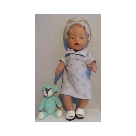 polojurk grijs kroontjes baby born 43cm