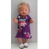 polojurk paars bloemen baby born 43cm