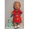 polojurk rood bloemen baby born 43cm