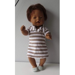 polojurk bruin streep baby born 43cm